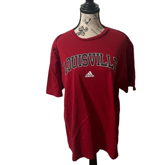 Louisville Adidas Shirt Mens XL Short Sleeve Basketball Pullover Red - Picture 15 of 15